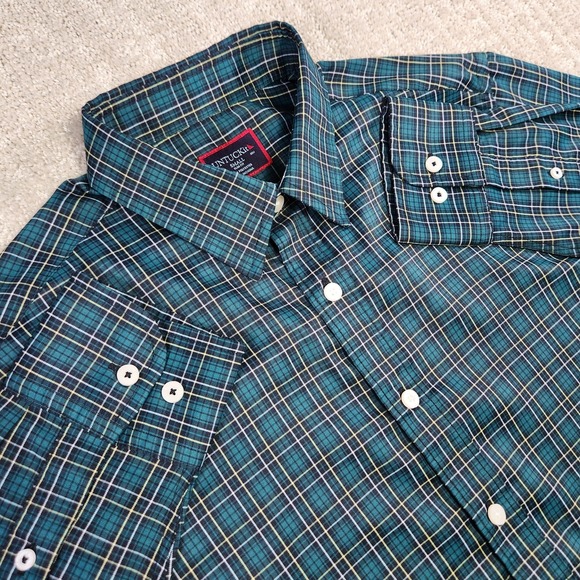 UNTUCKit Other - Untuckit Shirt Men Small Performance Slim Fit Green Plaid Norante Button Up